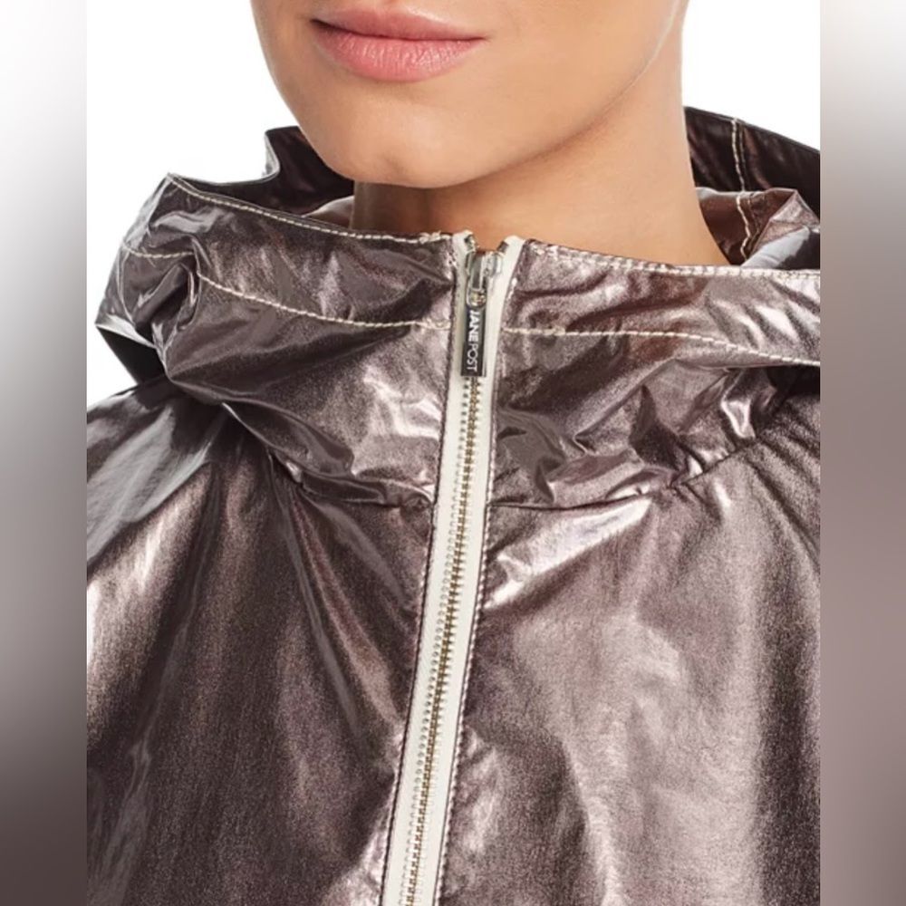 Jane Post Lightweight Rain Parka in Glossy Tangerine Orange - Picture 8 of 8
